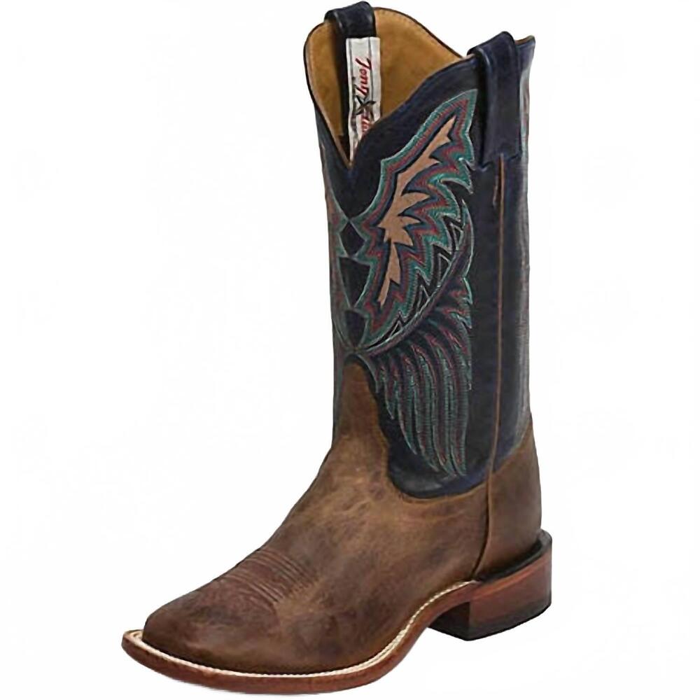 NEW TONY LAMA women's dava western boot in brown/royal blue